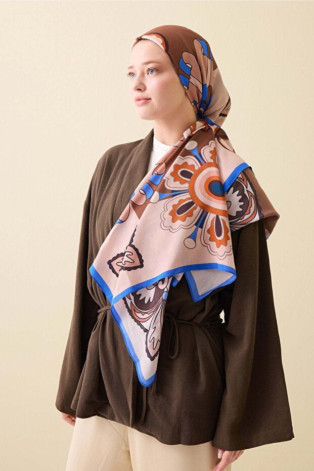 Nilüfer Caramel Floş Viscose Shawl 70X210
