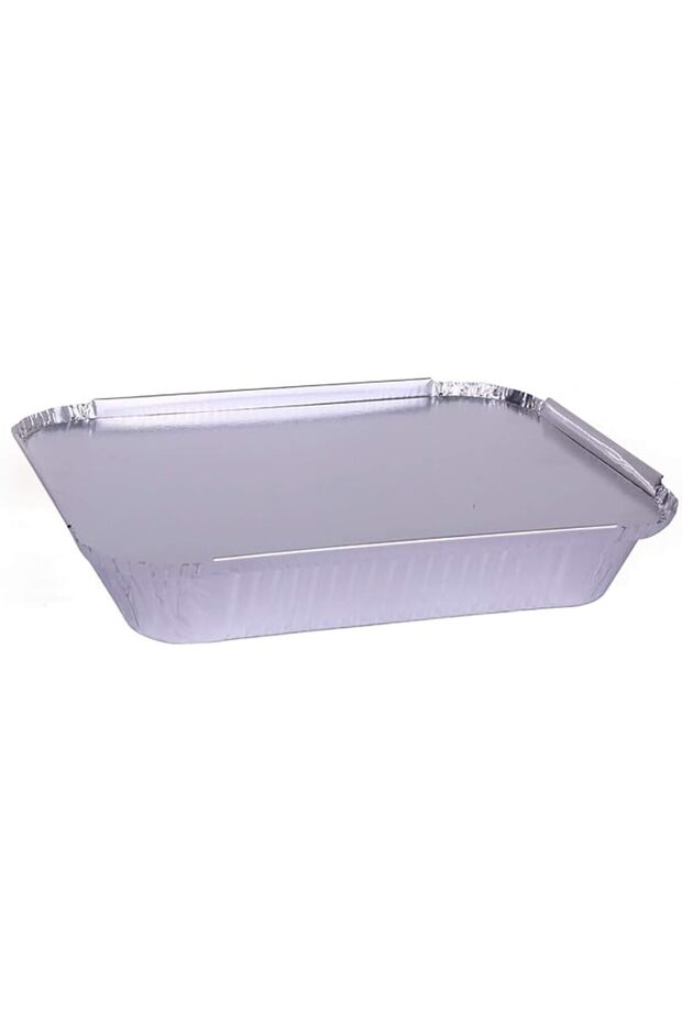 Aluminium Container W/Lid Rectangle 1200ml 10Pcs