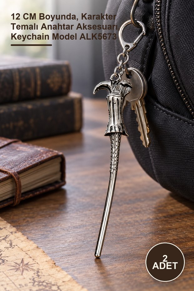 2 Pieces of Voldemort Keychain – 12 cm in Length, Character-Themed Key Accessory, Keychain Model Alk5673