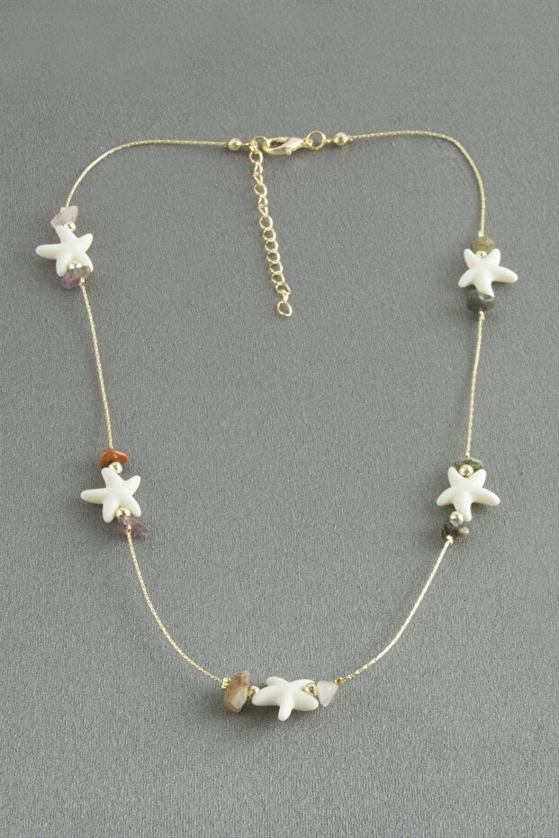 Starfish Cracked Natural Stone Necklace