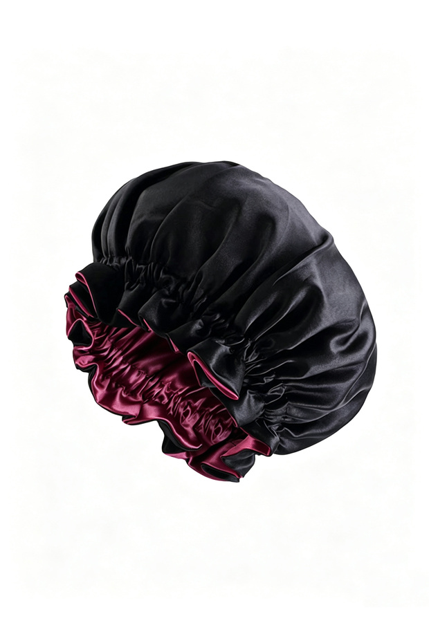 black red 1pc Two Tone Satin Hat Silk Bonnet for Sleeping Satin Bonnets Double Layer Reversible Hair