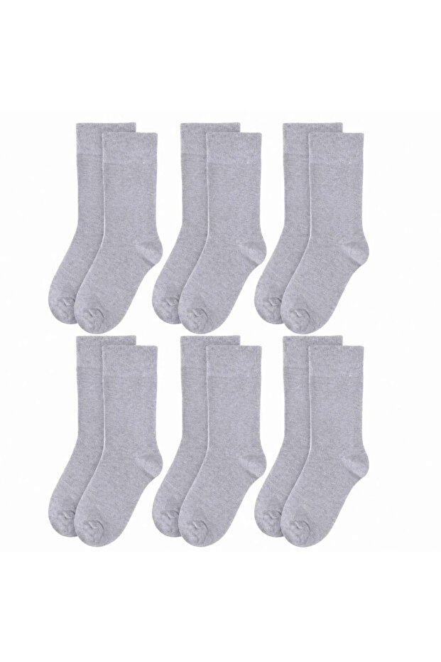 Women's Bamboo Long Socks 6-Pack, Seamless Toe Soft Textured Black White Gray