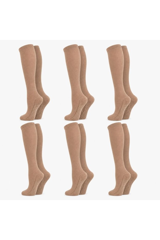 Women's 6-Piece Mother Massage Sole Knee Socks 80 Denier Flexible Comfortable Daily Use