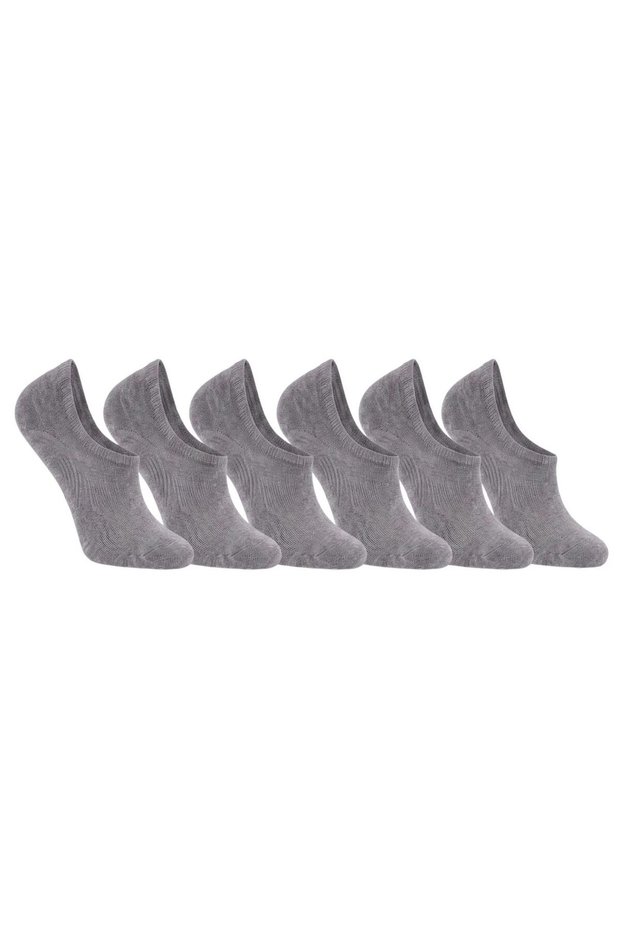 Men's Bamboo 6-Piece Ballerina Socks Invisible No Show Seamless Silicone Heels