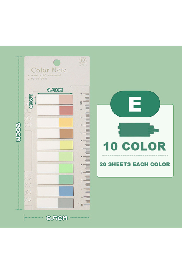 E Sticky Index Labels 200 Sheets Stationery Color Sticky Writable Repositionable Index Tabs Flags fo