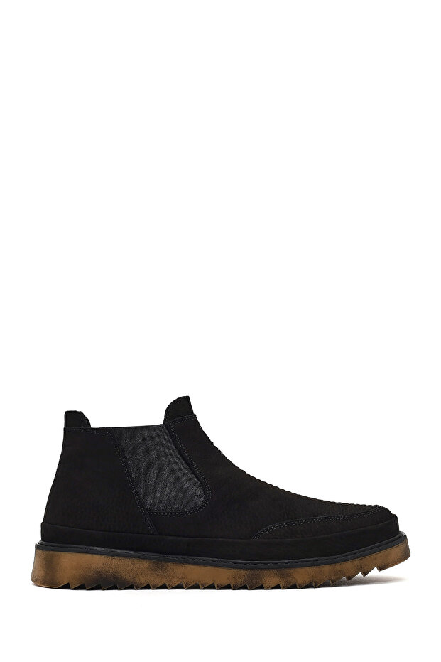 Men's Black Nubuck Leather Chelsea Boots Wm822002Dn
