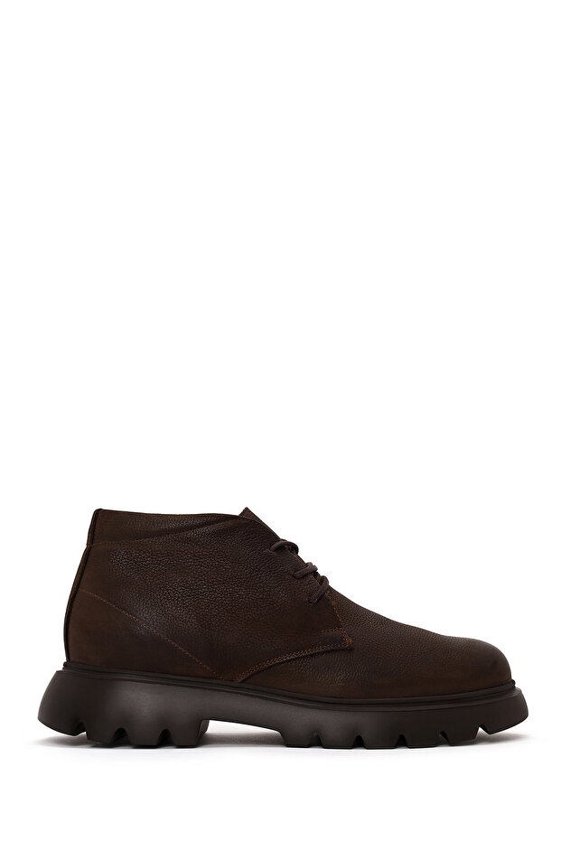 Men's Brown Lace-Up Nubuck Leather Casual Boots Wm620010Dn