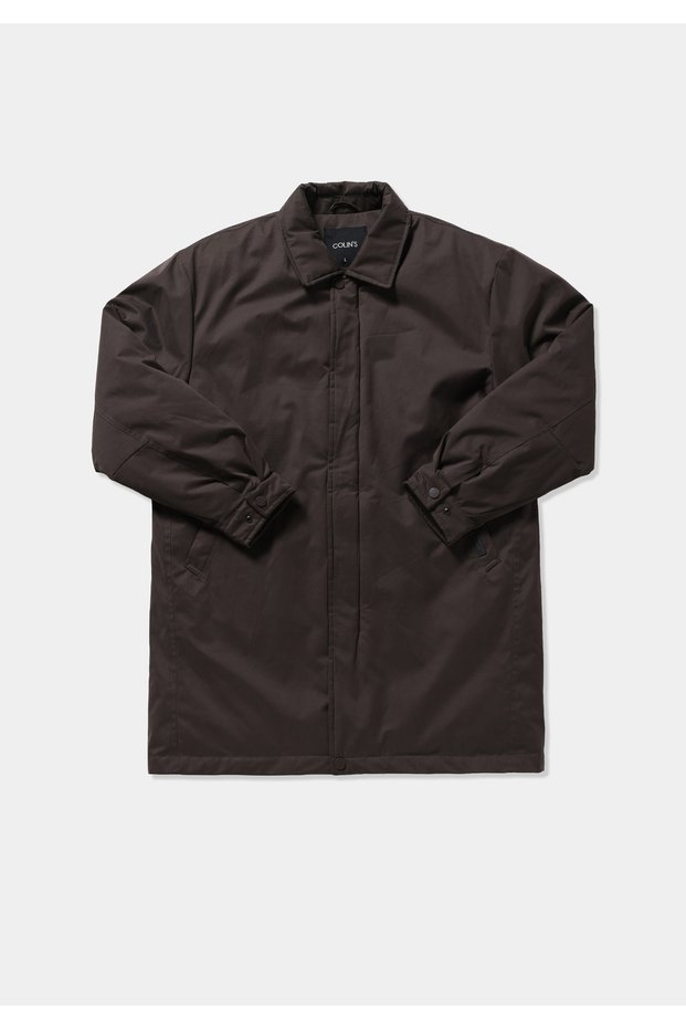 Regular Fit Shirt Neck Zippered Lined Men's Anthracite Coat