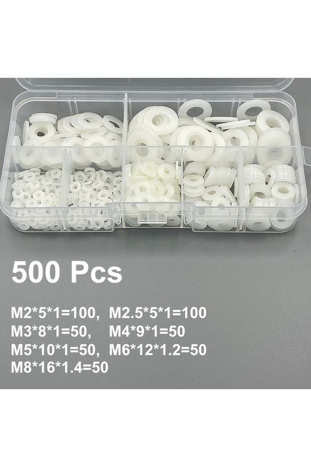 500 Pcs White 500 Pcs White & Black Nylon Washers M2 M2.5 M3 M4 M5 M6 M8 PA66 Plastic Insulation Spa