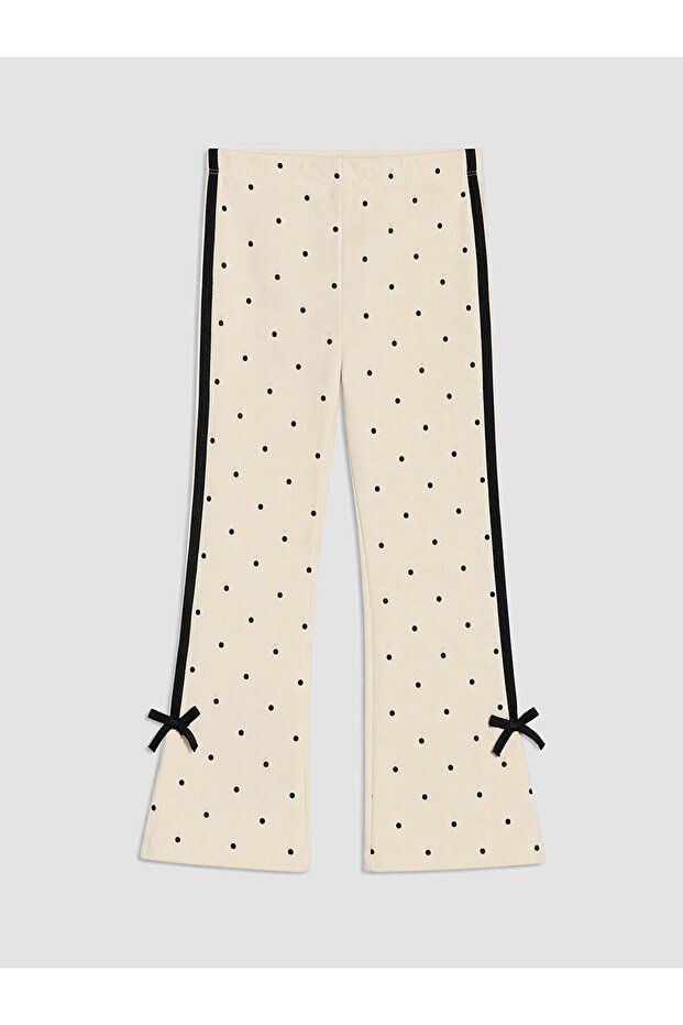 Ecru Polka Dot Girls' Spanish Leggings