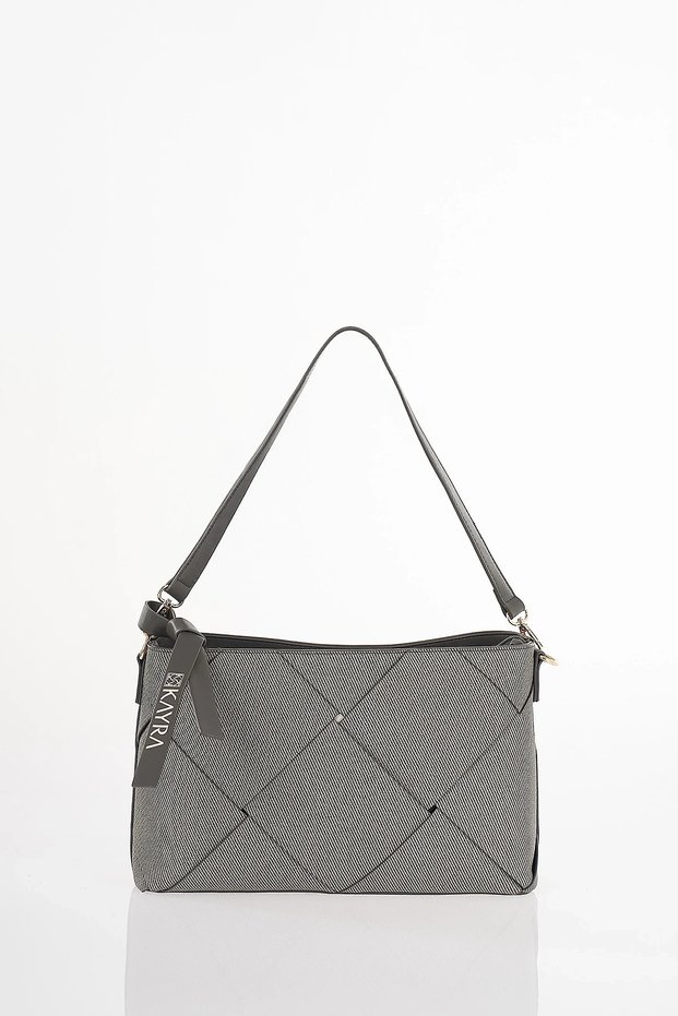 Cross Stitched Bag Black-Anthracite