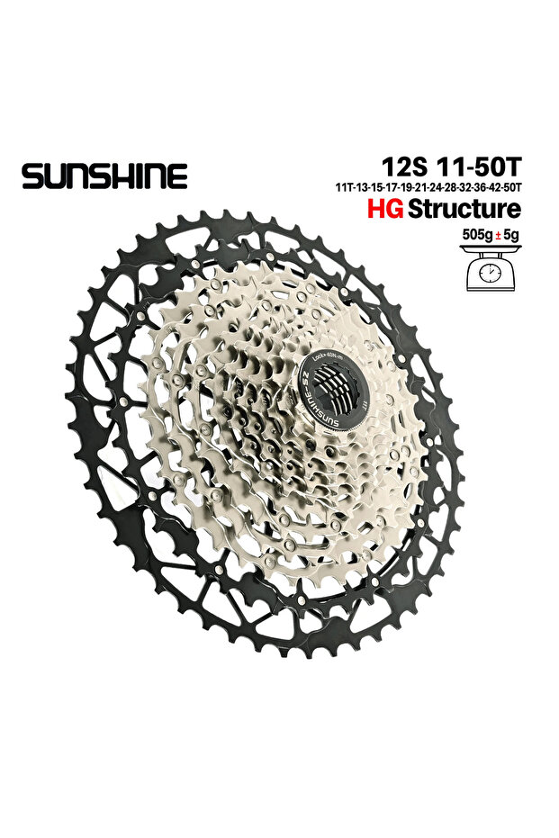 12 Speed 11T-50T SUNSHINE Ultralight Bicycle Cassette Freewheel Carbon Steel Material 9/10/11/12/13