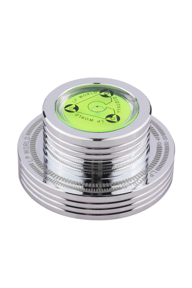 Silver upgraded YYAUDIO Universal 50Hz LP Vinyl Record Player Disc Turntable Stabilizer with Level A