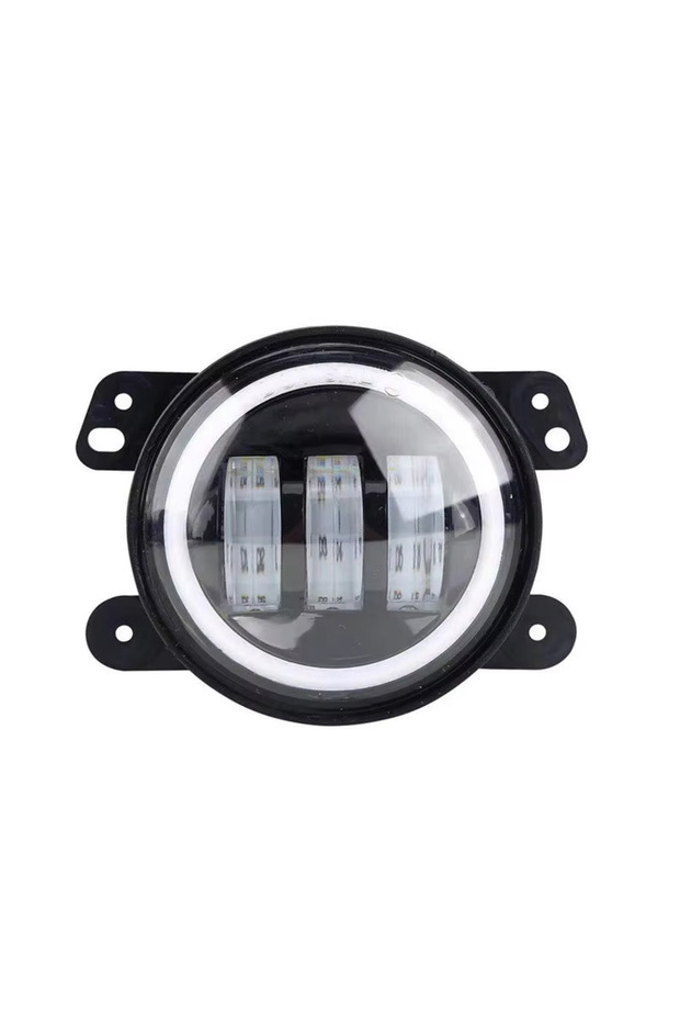 1 Pcs 4 inch Car LED Headlight 30W LED Fog Light With White Halo Ring DRL Angel Eyes Light For Jeep