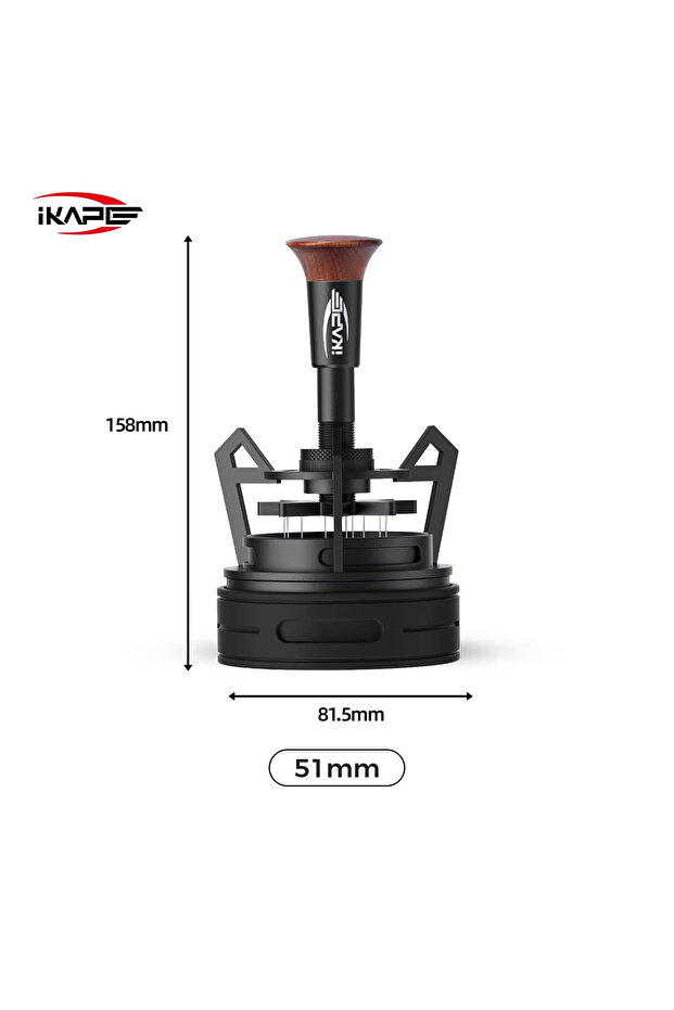 Black 51MM IKAPE V3 Espresso Rotary WDT,Coffee Stirrer with Dosing Funnel & Stand,Espresso Stirrer