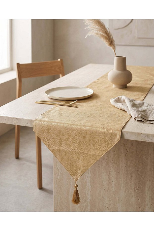 Gold Textured Table Runner