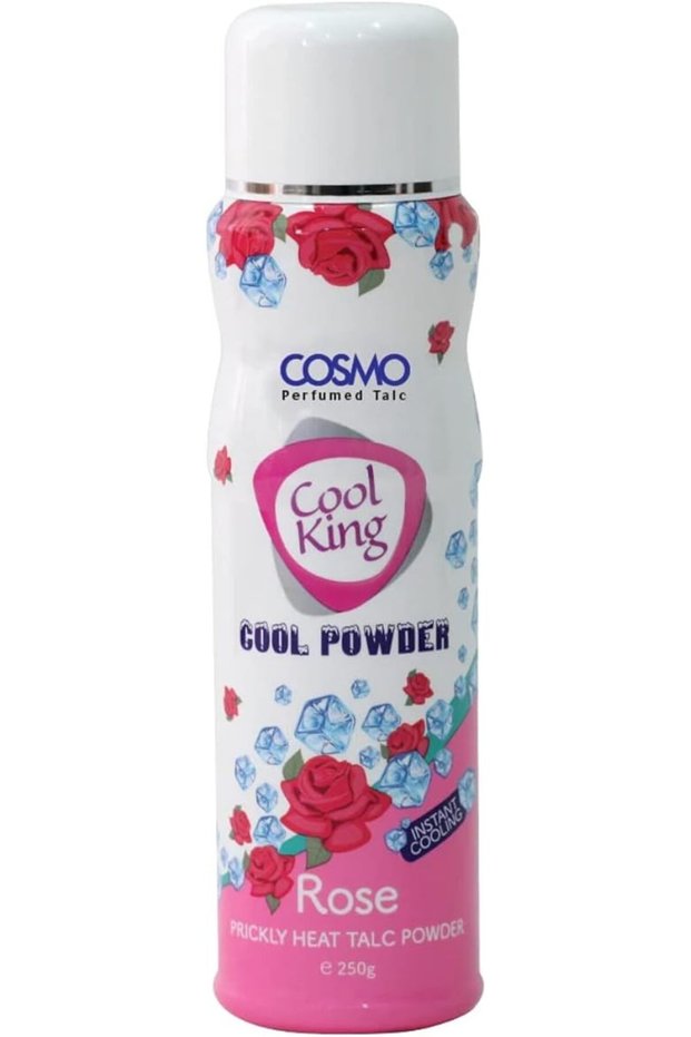 Cool King Rose Perfumed Prickly Heat Talc Powder 250G, Cool Powders, Sweat Free