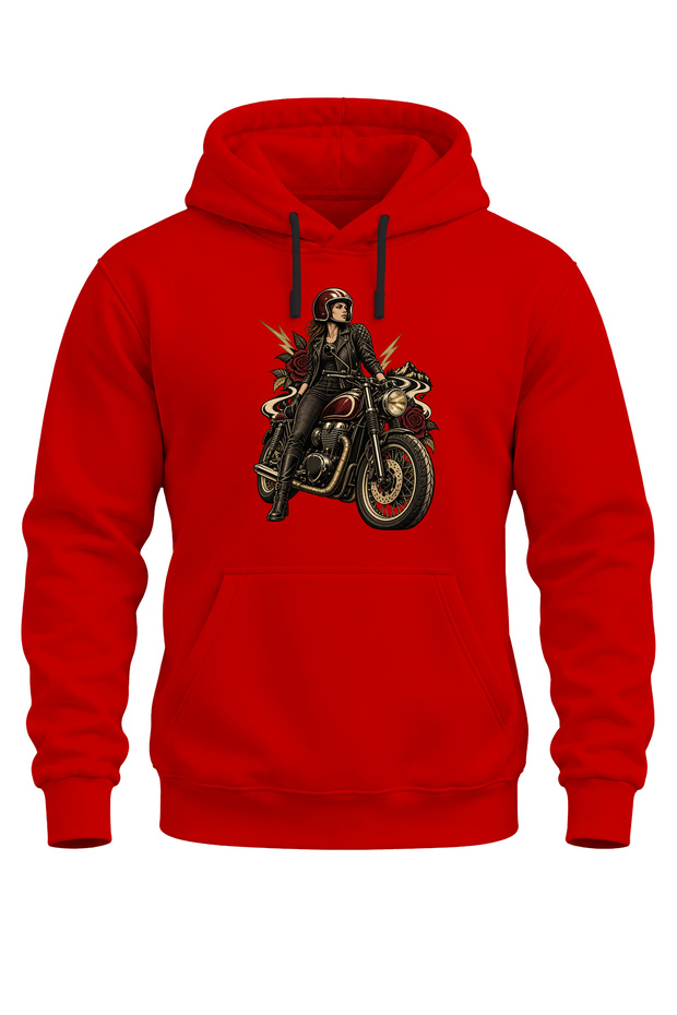 Unisex Vintage Women's Biker Printed Hooded Sweatshirt – Biker Motorcycle Hoodie