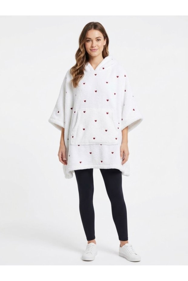 Oversize Wearable Blanket Wellsoft Hooded Poncho