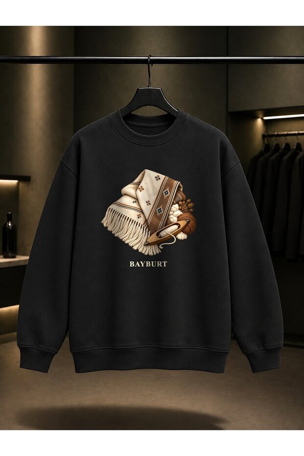 Bayburt Ehram Woven Printed Unisex 100% Cotton Sweatshirt