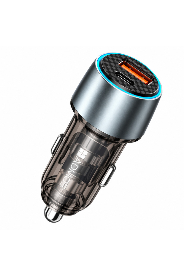 Fast Car Charger with USB-C & USB-A | Dual Port Car Mobile Charger with Fast Charging