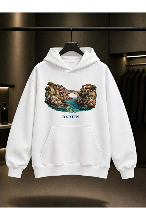 Bartin Amasra Kemere Printed Unisex 100% Cotton Hooded Sweatshirt