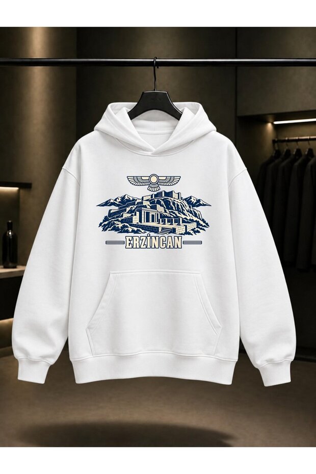 Erzincan Altıntepe Urartu Printed Unisex 100% Cotton Hooded Sweatshirt