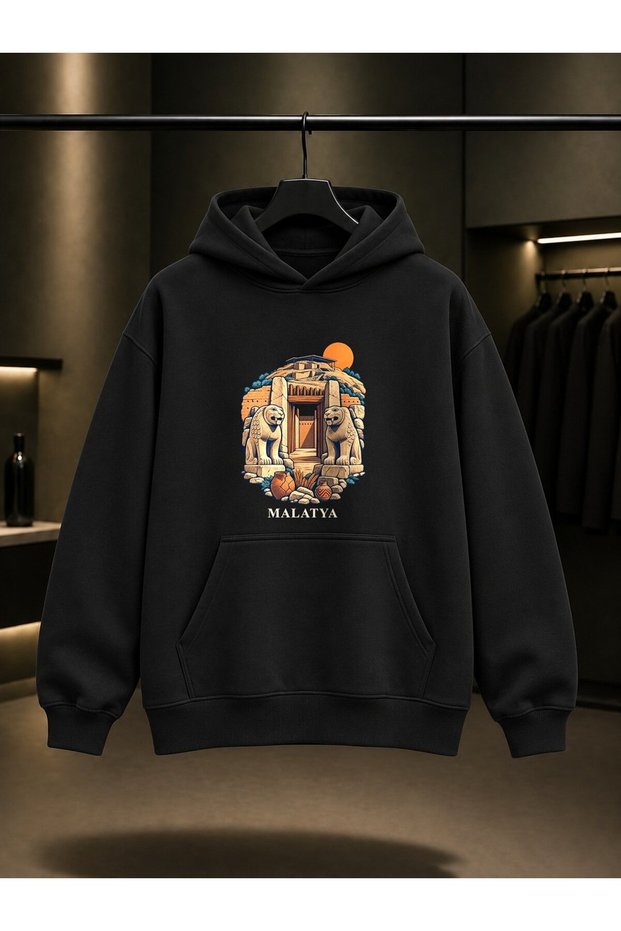 Malatya Arslantepe Printed Unisex 100% Cotton Hooded Sweatshirt