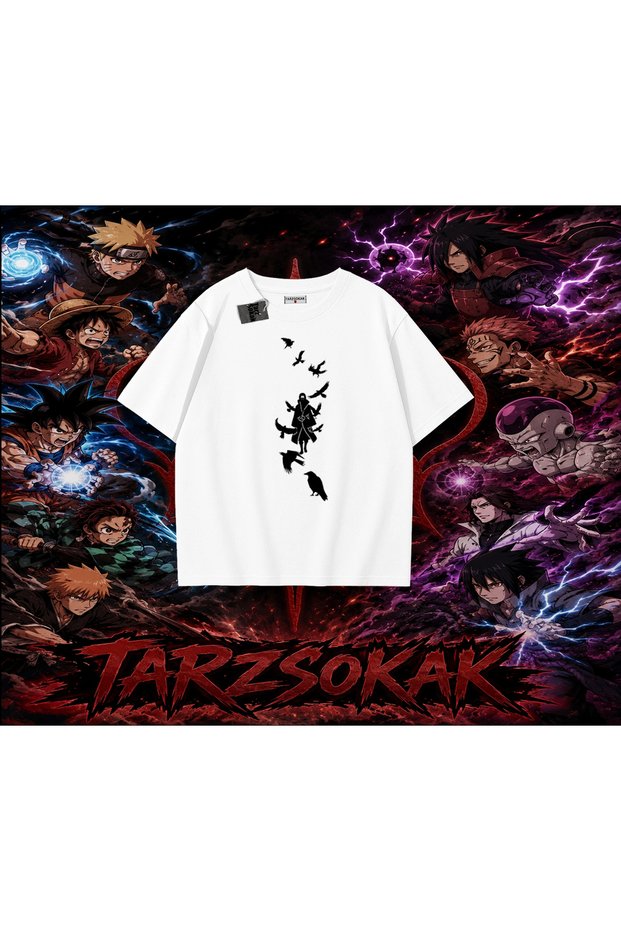 Itachi Uchiha Naruto Anime Character Oversize Unisex T-Shirt White