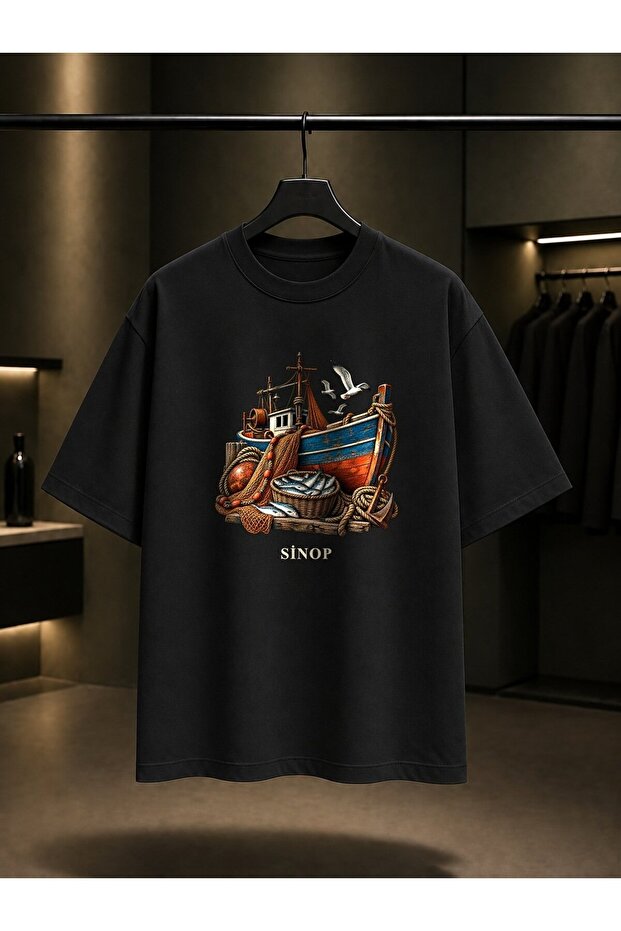 Sinop Fishing Boat Printed Unisex 100% Cotton T-Shirt