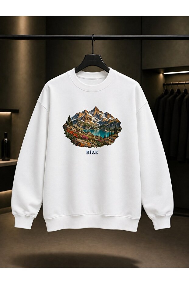Rize Kaçkar Dağları Printed Unisex 100% Cotton Sweatshirt