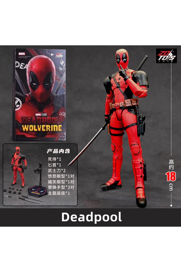 18cm Deadpool ZD Toys film 1:10 Deadpool & Wolverine Action figures Deadpool Boxed Wolverine Collect