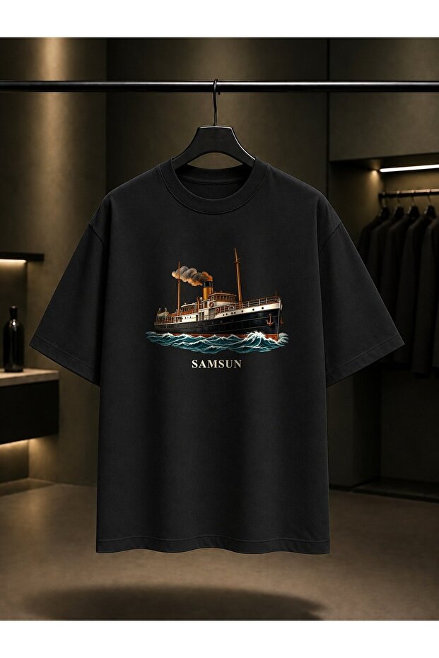 Samsun Bandırma Steamer Printed Unisex 100% Cotton T-Shirt