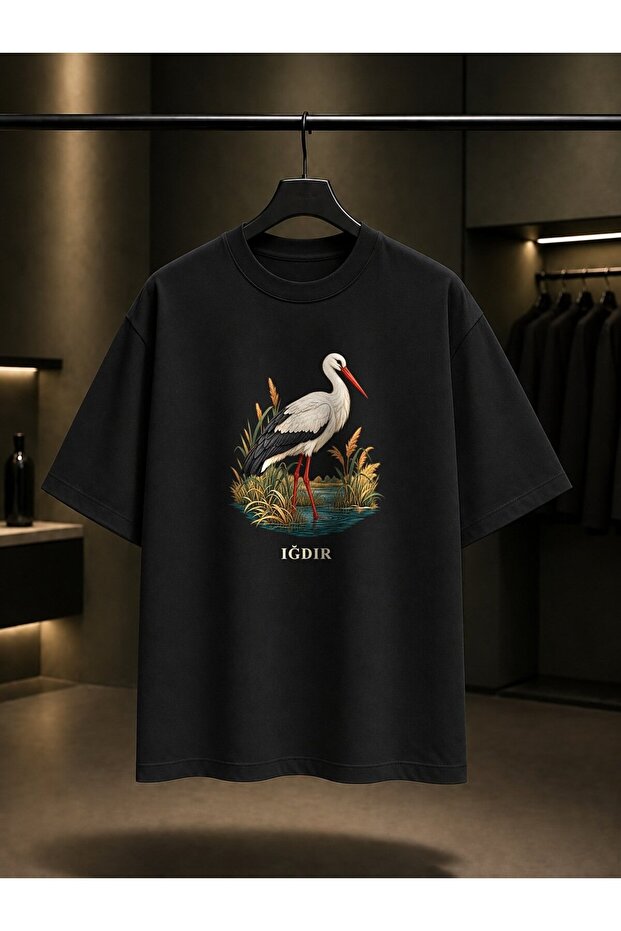 Iğdır Aras Stork Printed Unisex 100% Cotton T-Shirt