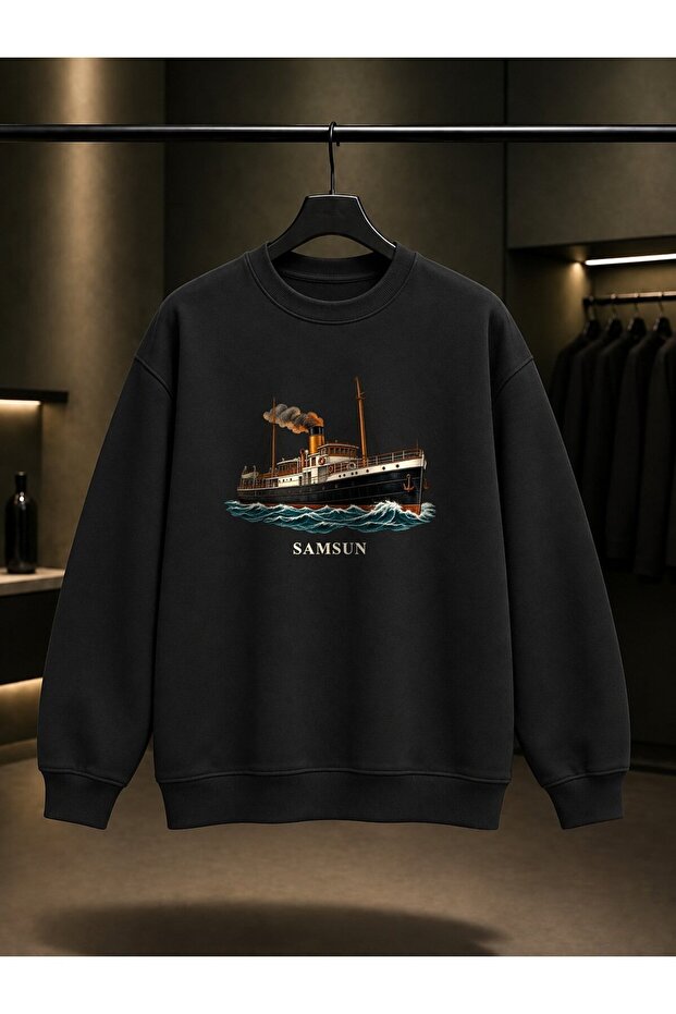 Samsun Bandırma Steamer Printed Unisex 100% Cotton Sweatshirt