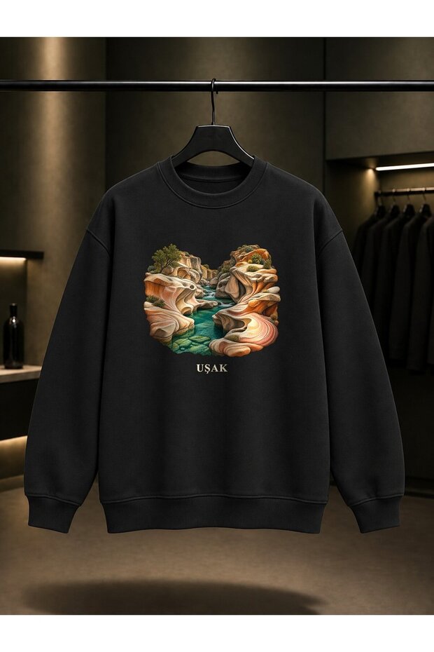 Uşak Taşyaran Vadisi Printed Unisex 100% Cotton Sweatshirt