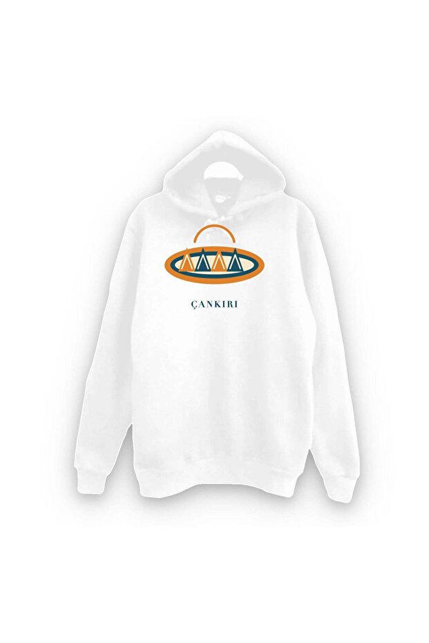 Çankırı Thin Bread Musk Printed Unisex 100% Cotton Hooded Sweatshirt