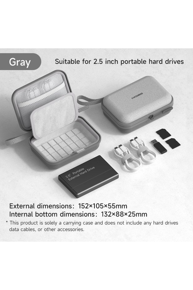 Grey Hagibis 2.5 inch Hard Drive Carrying Case Portable Storage Bag External Drive Case for Organizi