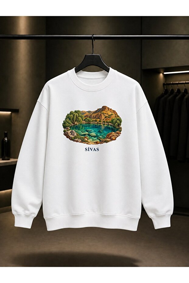Sivas Gökpınar Lake Printed Unisex 100% Cotton Sweatshirt