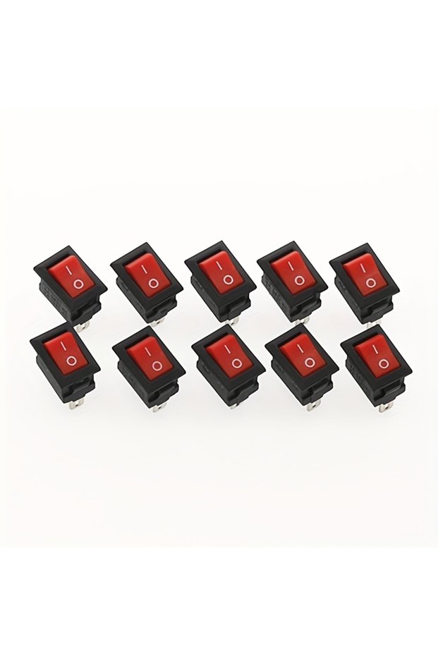 red 10 PCS/Lot 2 Pin 12V Car Boat Round Dot Light ON/OFF Rocker Toggle Switch Tool Black