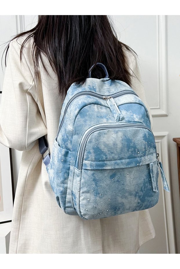 Blue Tie-Dye Sparkle Backpack