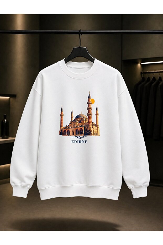 Edirne Üç Şerefeli Mosque Printed Unisex 100% Cotton Sweatshirt