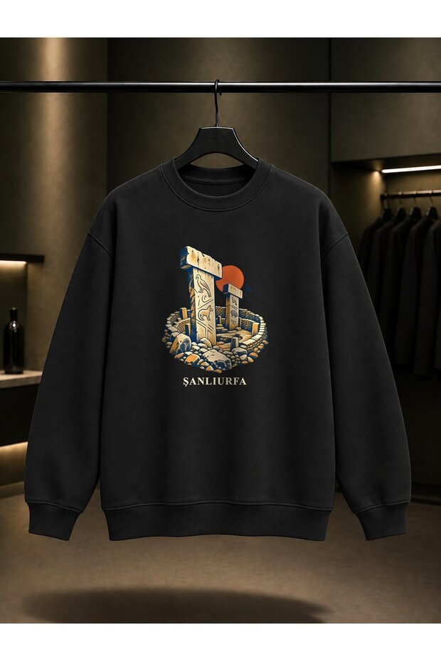 Şanlıurfa Göbeklitepe Printed Unisex 100% Cotton Sweatshirt