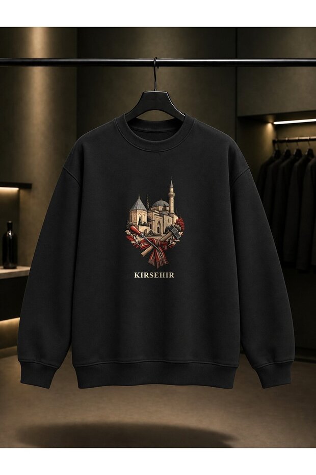 Kırşehir Ahi Evran Complex Printed Unisex 100% Cotton Sweatshirt