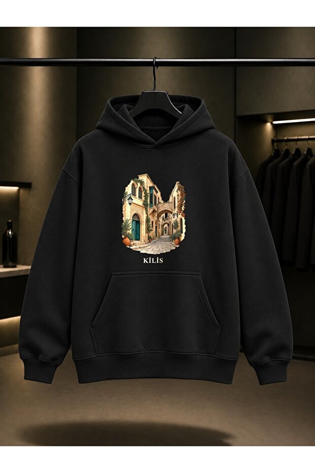 Kilis Streets Printed Unisex 100% Cotton Hooded Sweatshirt
