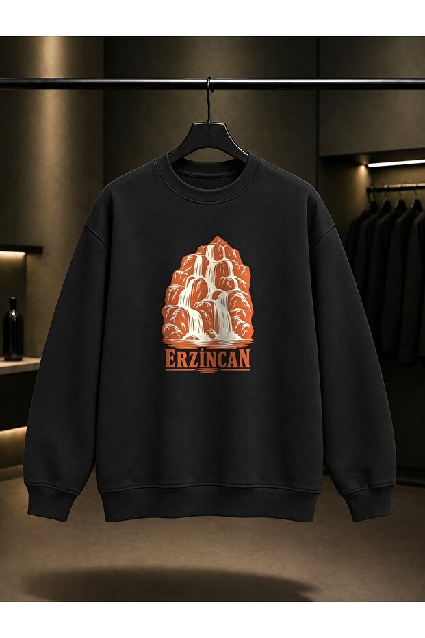 Erzincan Girlevik Waterfall Printed Unisex 100% Cotton Sweatshirt