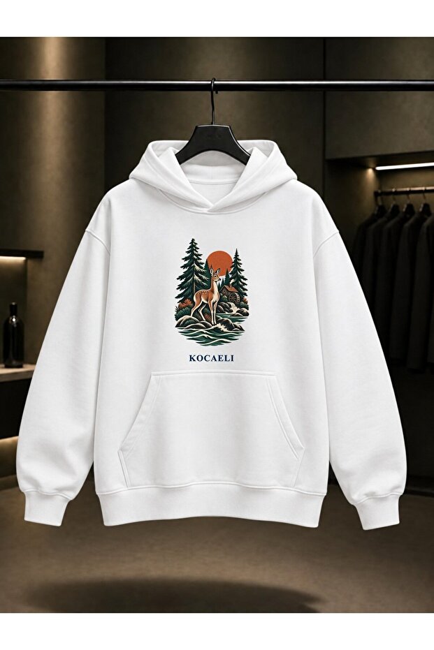 Kocaeli Ormanya Printed Unisex 100% Cotton Hooded Sweatshirt