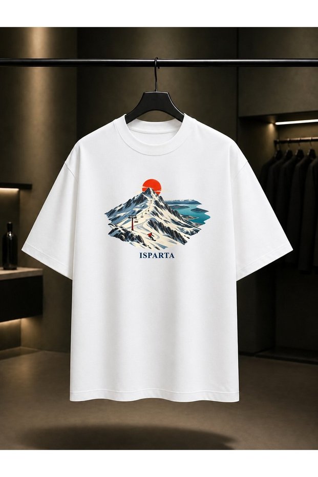 Isparta Davraz Mountain Landscape Printed Unisex 100% Cotton T-Shirt
