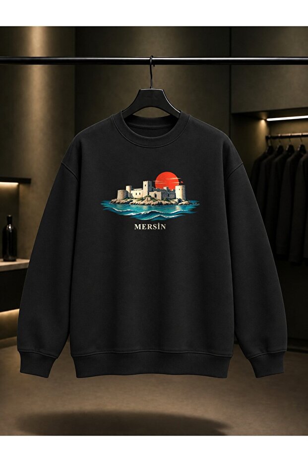 Mersin Kızkalesi Printed Unisex 100% Cotton Sweatshirt