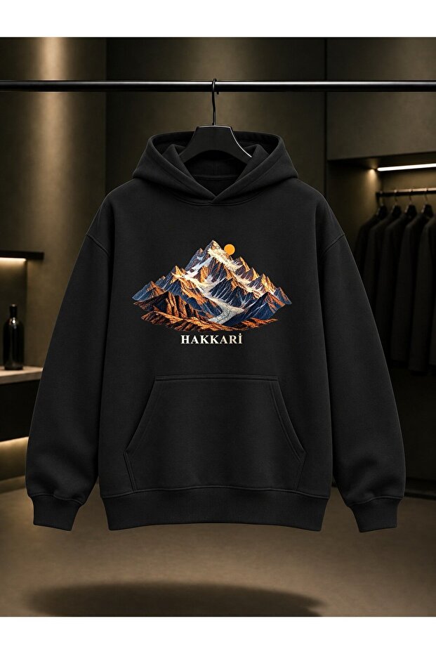 Hakkari Cilo Reşko Printed Unisex 100% Cotton Hooded Sweatshirt